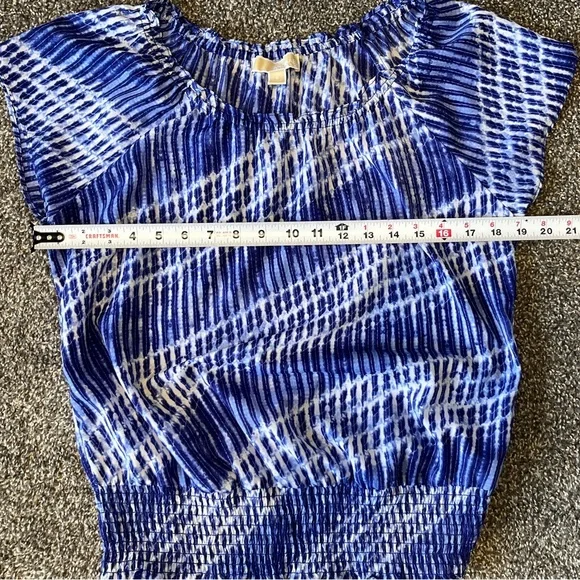 Michael Kors Blue and White Patterned Blouse Size S - Picture 5 of 7